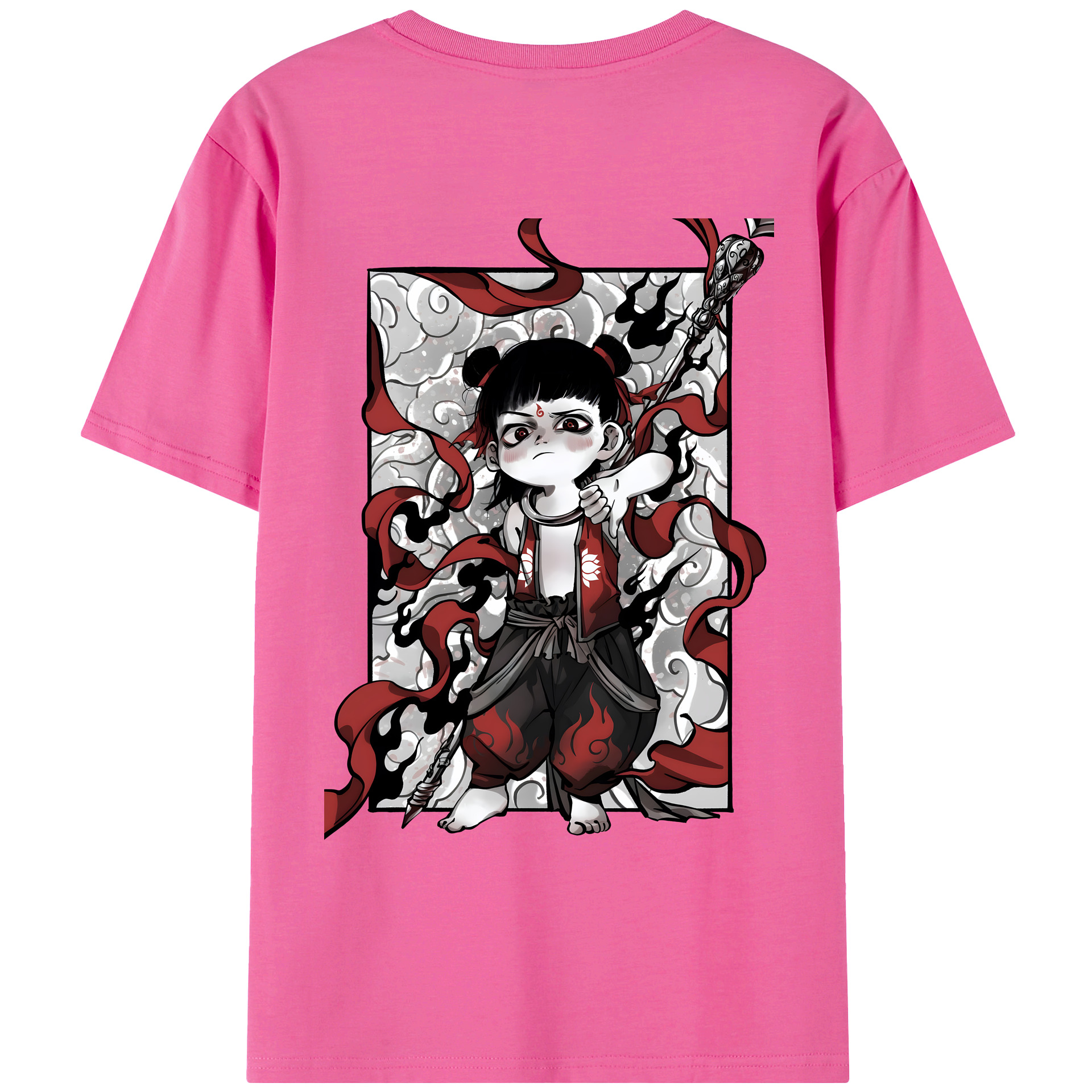 （画像用） Ne Zha 2 ナタ 魔童の大暴れ レディース半袖Tシャツ(バックプリント)